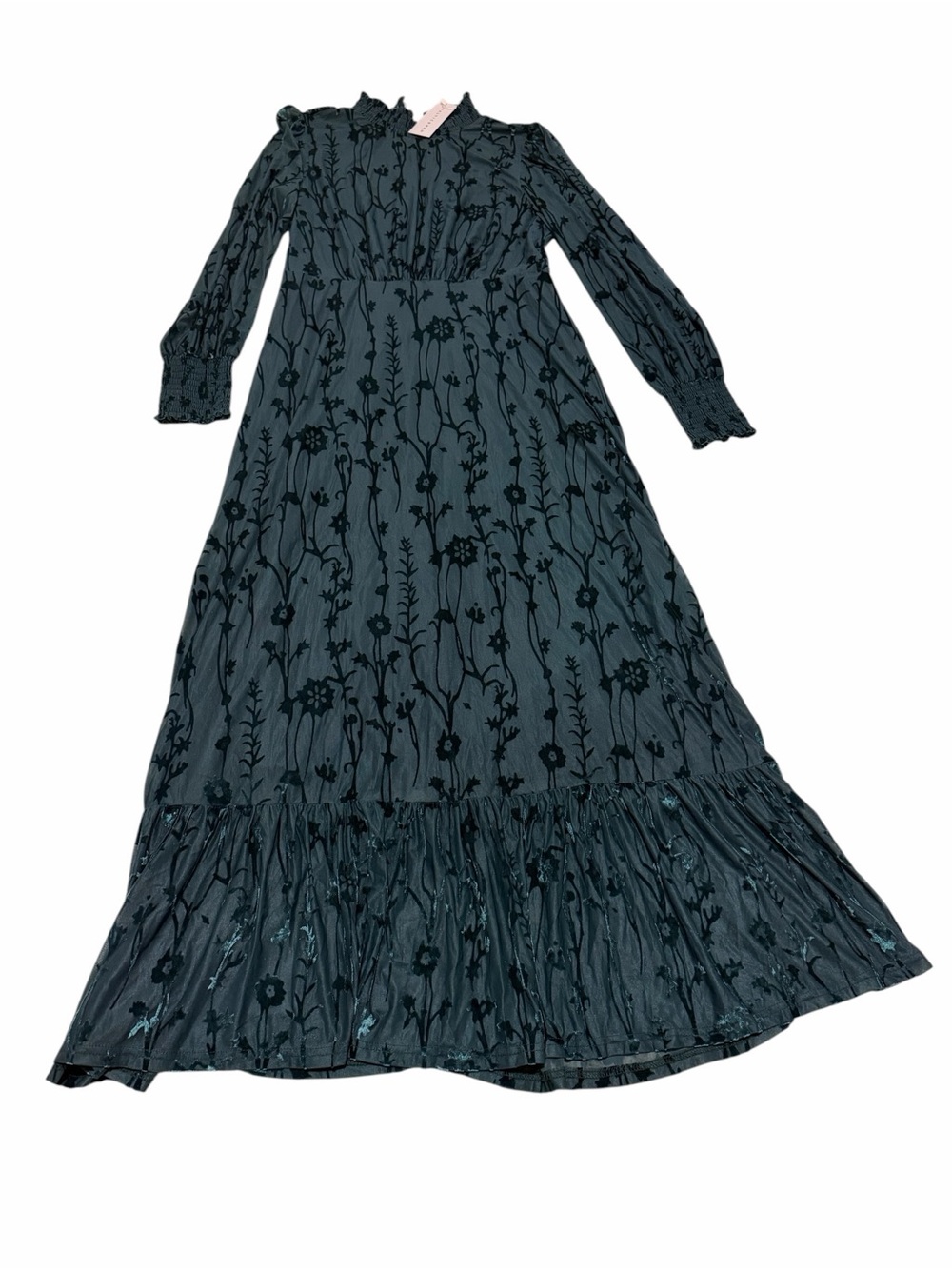 Baltic Born green Floral Puff-Sleeve Maxi Dress, NWT - Picture 9 of 15